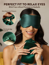 [Dark Green] SilkSilky  Pure Silk Eye Mask 003