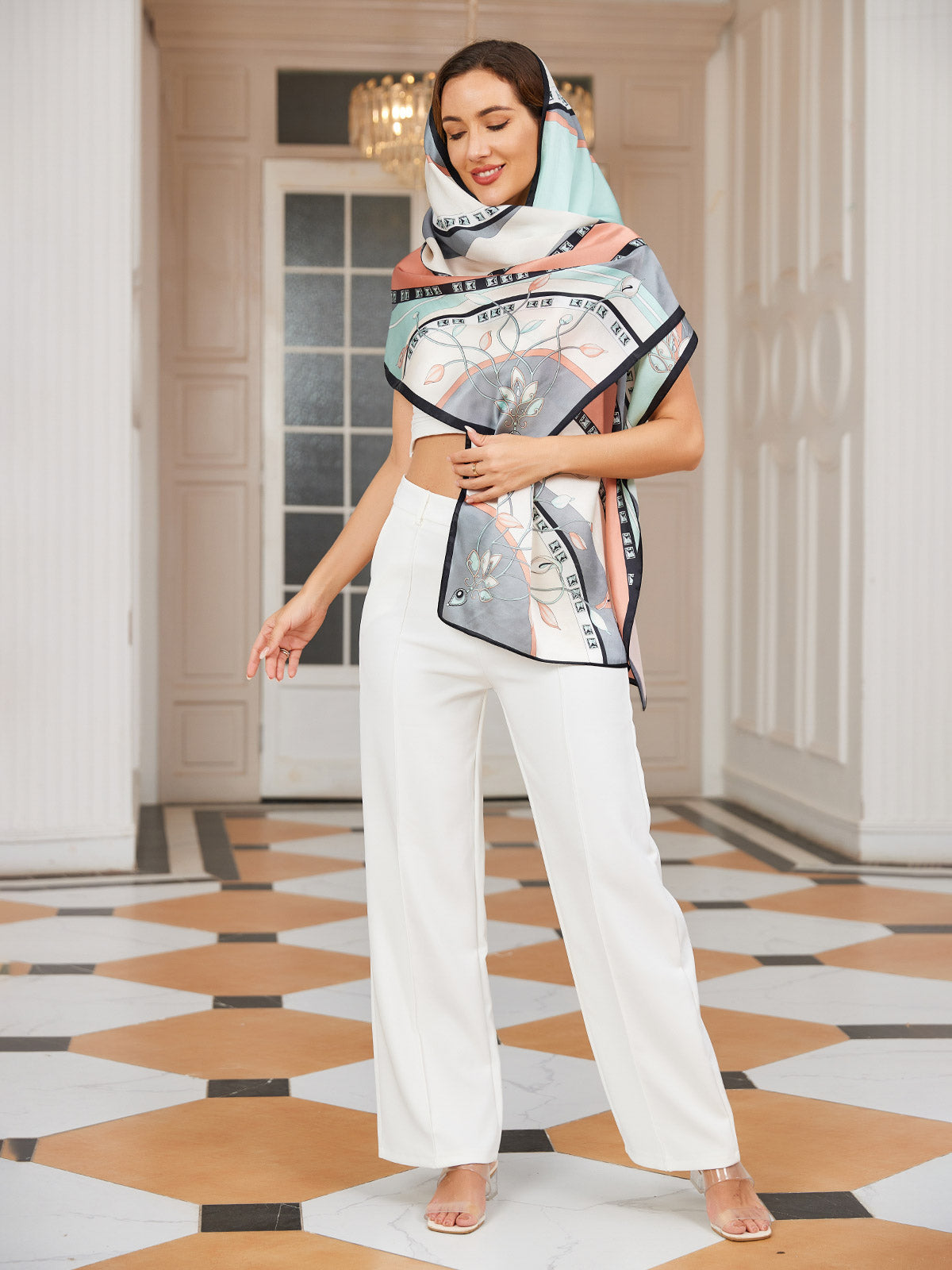 [P030] SilkSilky  Pure Silk Scarf 005,