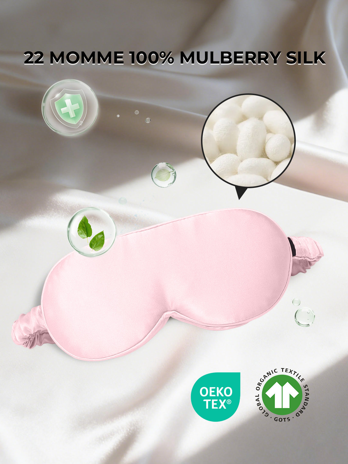 [Pink] SilkSilky  Pure Silk Eye Mask 002