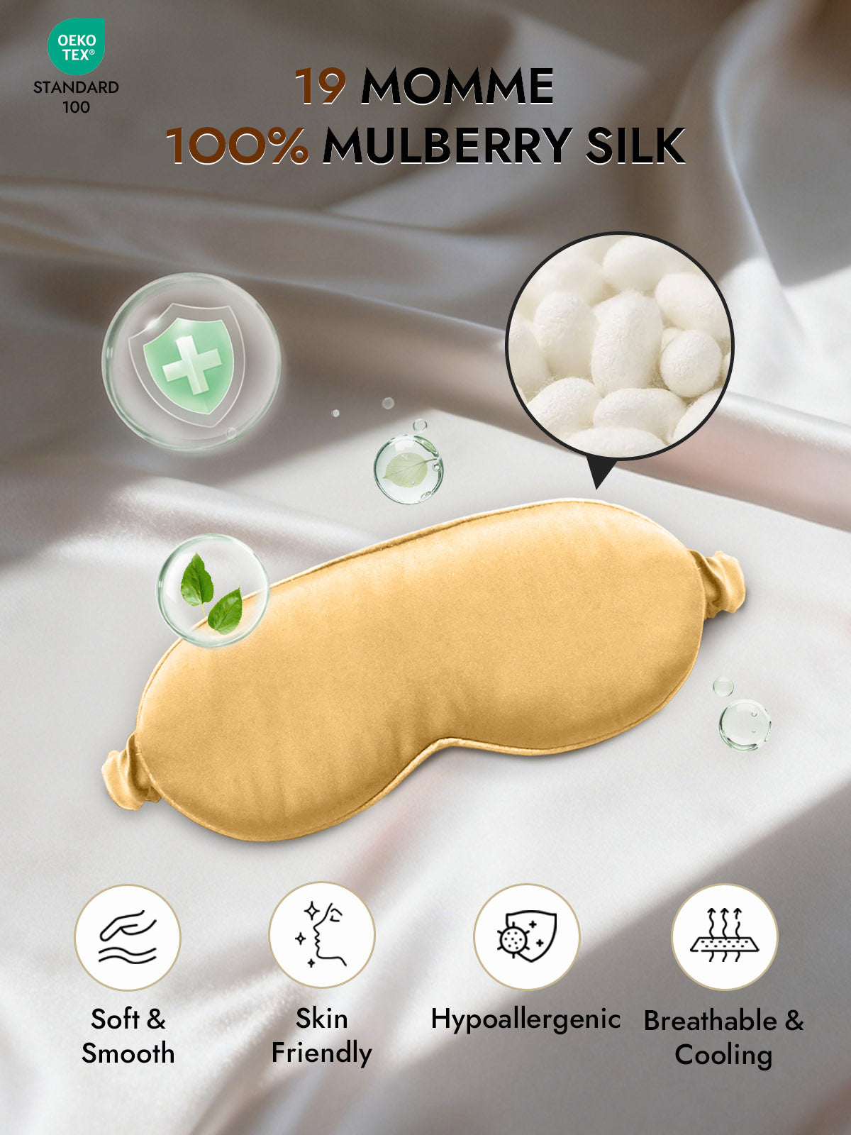 [Champagne] SilkSilky  Pure Silk Eye Mask 002