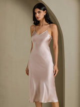 [Shadow Gray] SilkSilky  Spaghetti Strap V Neck Dress 007