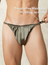 [Olive Green] SilkSilky  Pure Silk Men's Underwear 006