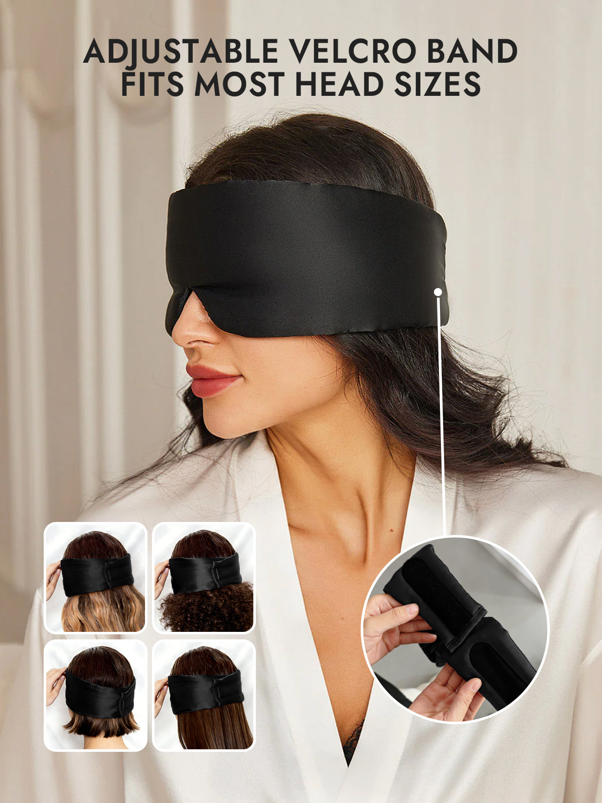 [Black] SilkSilky  19Momme Pure Silk Eye Mask 004