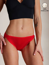 [Red] SilkSilky  100% Silk Jersey Panty 001
