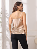 SilkSilky  Pure Silk Sleeveless Cowl Neck Camisole Top Champagne 002