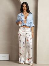 [White Butterfly] SilkSilky  19Momme Silk Womens Pants 007