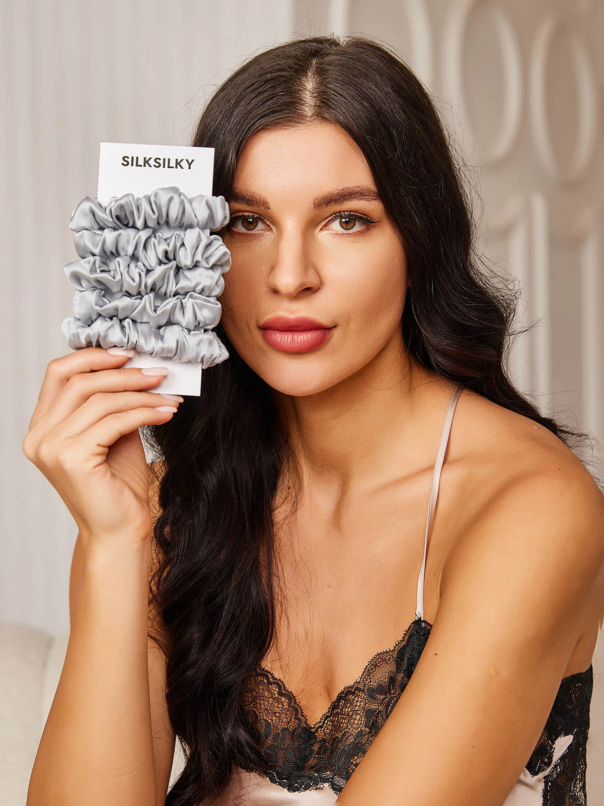 [Light Gray] SilkSilky  19Momme Pure Silk Scrunchie 002
