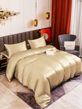 SilkSilky US 19Momme Pure Silk Bedding Set Beige 001