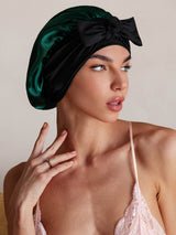 [Dark Green] SilkSilky  Sleep Cap 001