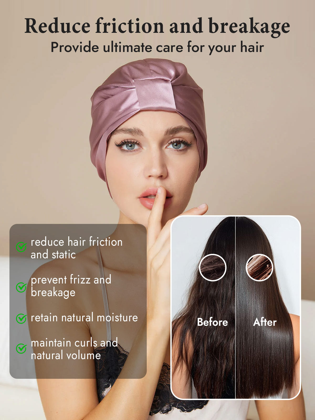 [Pale Mauve] SilkSilky  Sleep Cap 003