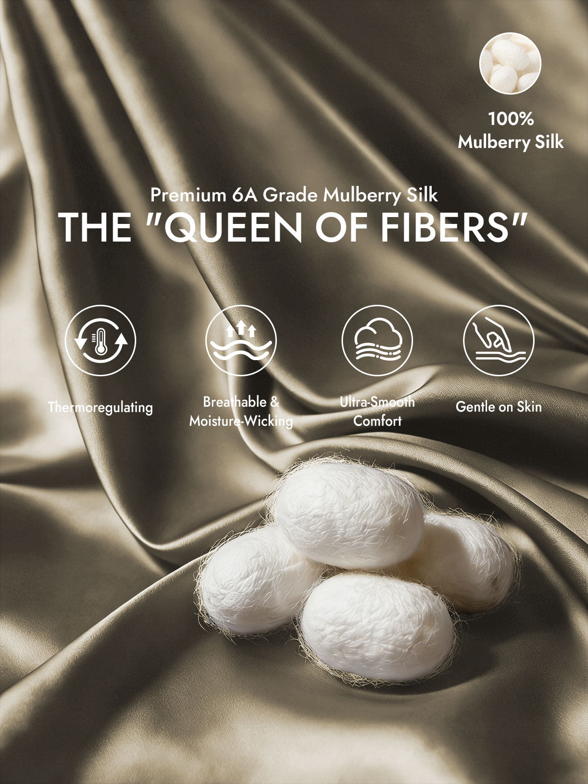 [Khaki] SilkSilky  19Momme Silk Bedding Set 002