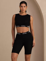 [Black] SilkSilky  Sleeveless Crew Neck Camisole Top 003