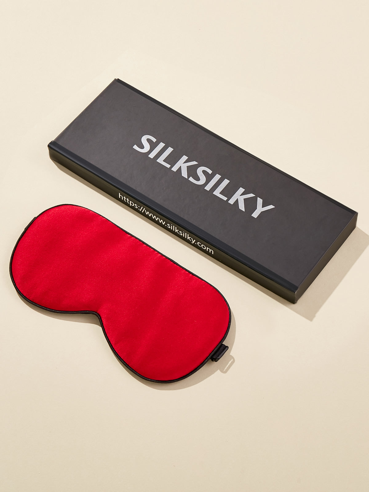 SilkSilky US 19Momme Pure Silk Eye Mask Red 002