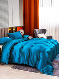 SilkSilky US 22Momme Pure Silk Bedding Set Teal 003