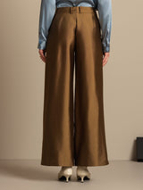 [Bronze] SilkSilky  32Momme Silk-Wool Blend Women's Pants 002
