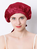 SilkSilky US Pure Silk Sleep Cap Wine 001