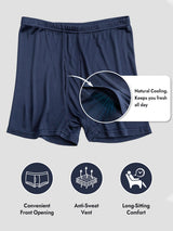 [Dark Blue] SilkSilky  100% Silk Jersey Men's Underwear 003