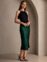 [Dark Green] SilkSilky  Skirt 006