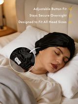[Black] SilkSilky  22Momme Pure Silk Sleep Cap 002