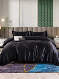 SilkSilky US 25Momme Pure Silk Bedding Set Black 001