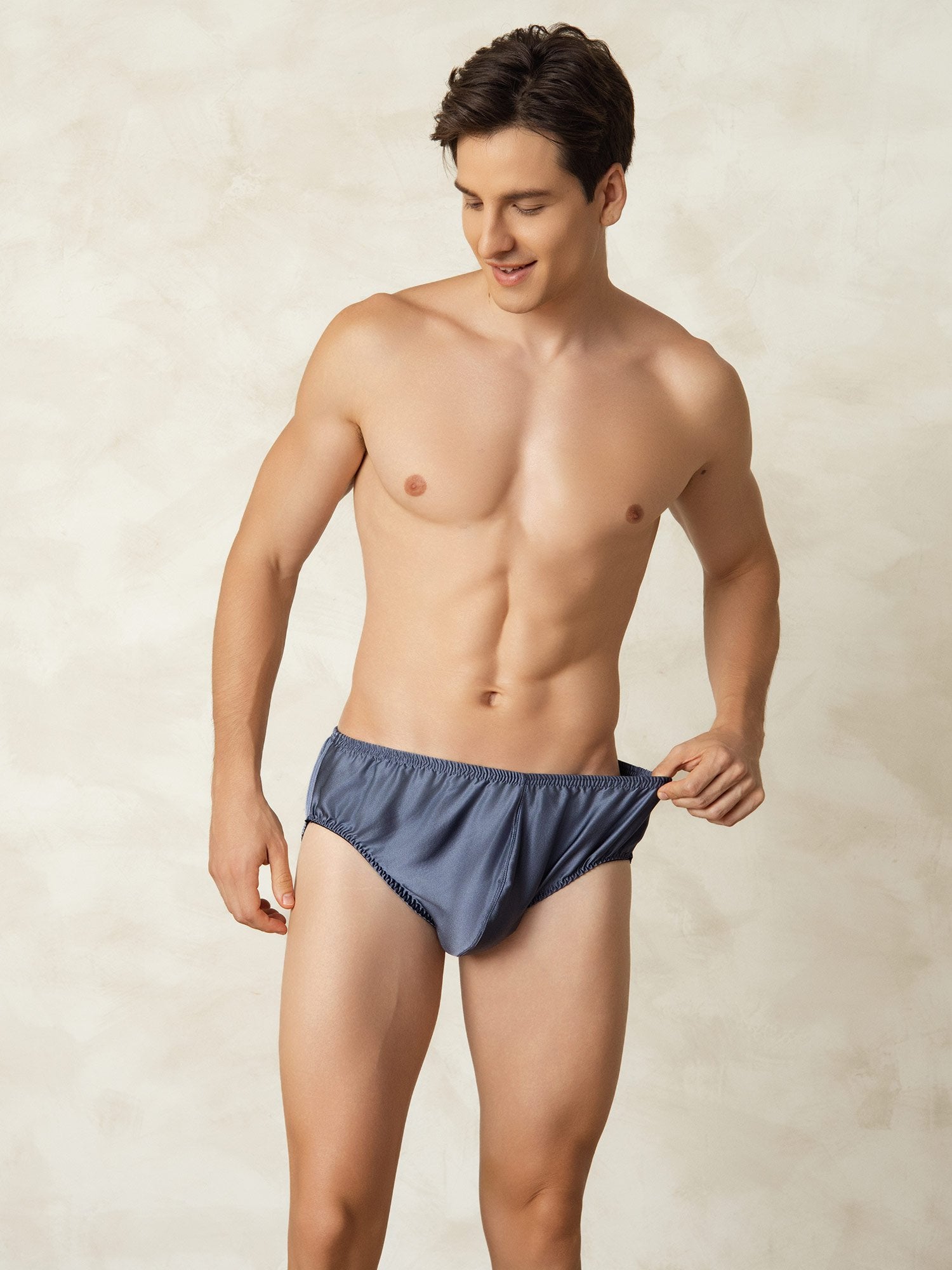 [GrayishBlue] SilkSilky Pure Silk Mens Underwear 005