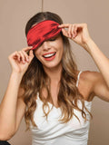 SilkSilky US 19Momme Pure Silk Eye Mask DarkRed 004