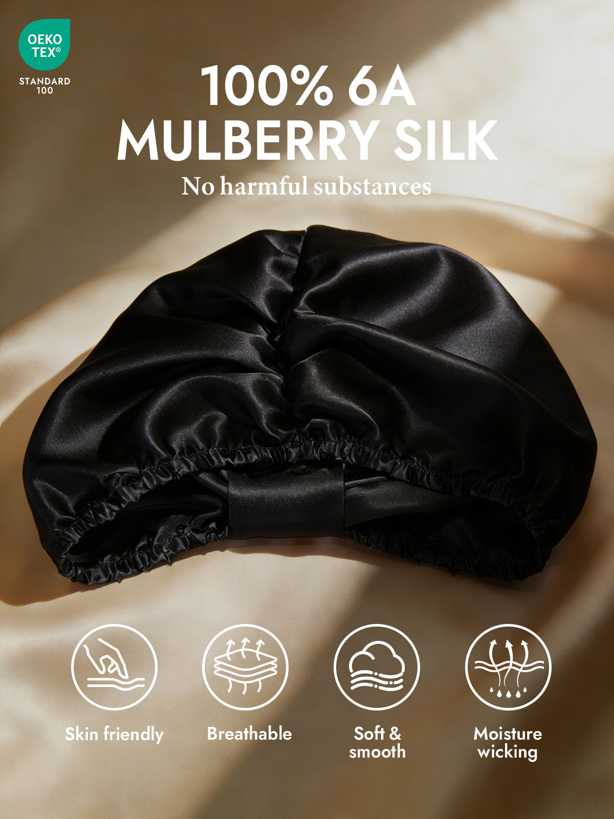 [Black] SilkSilky  Sleep Cap 002