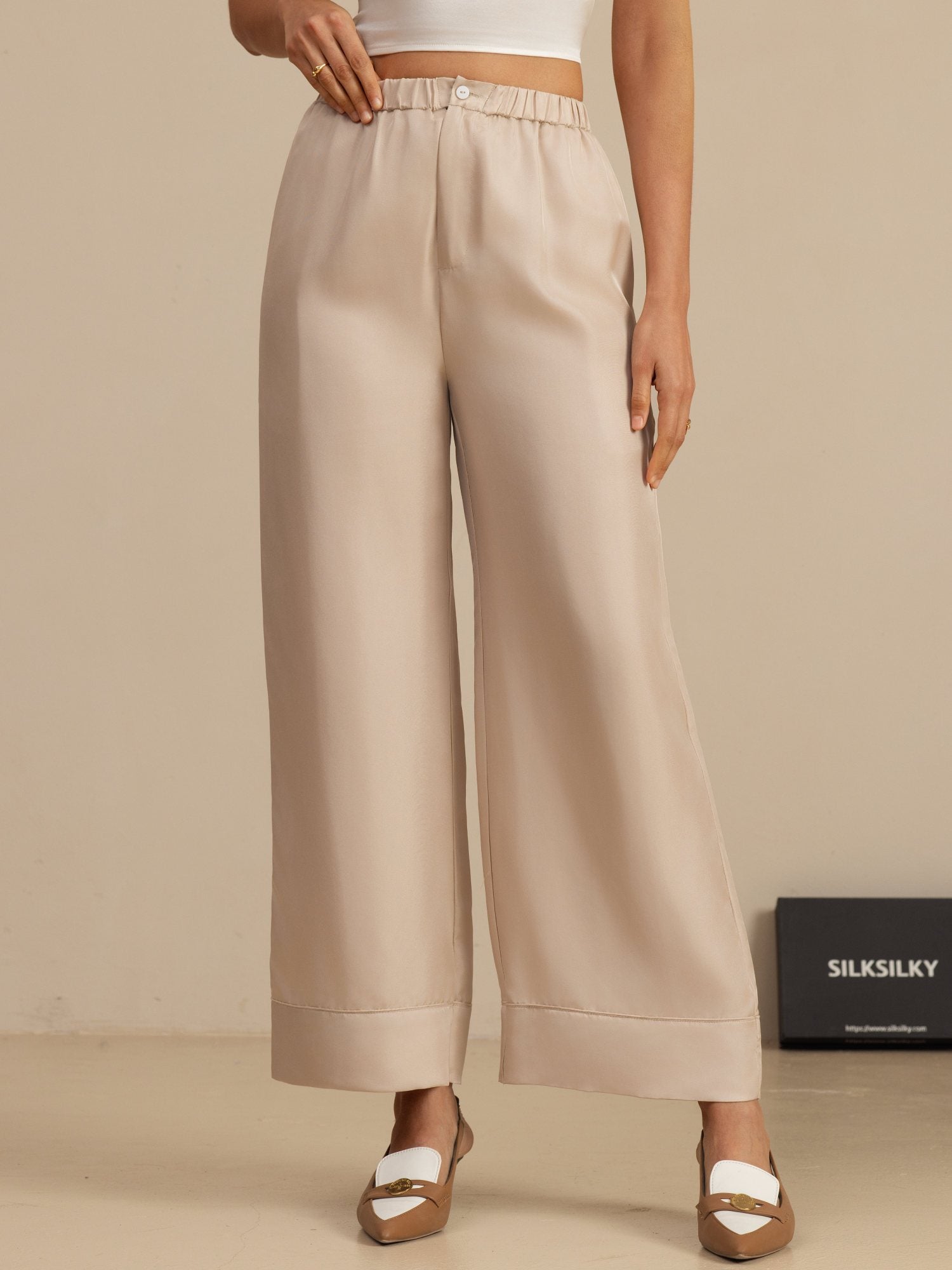 [Tan] SilkSilky  Women's Pants 001
