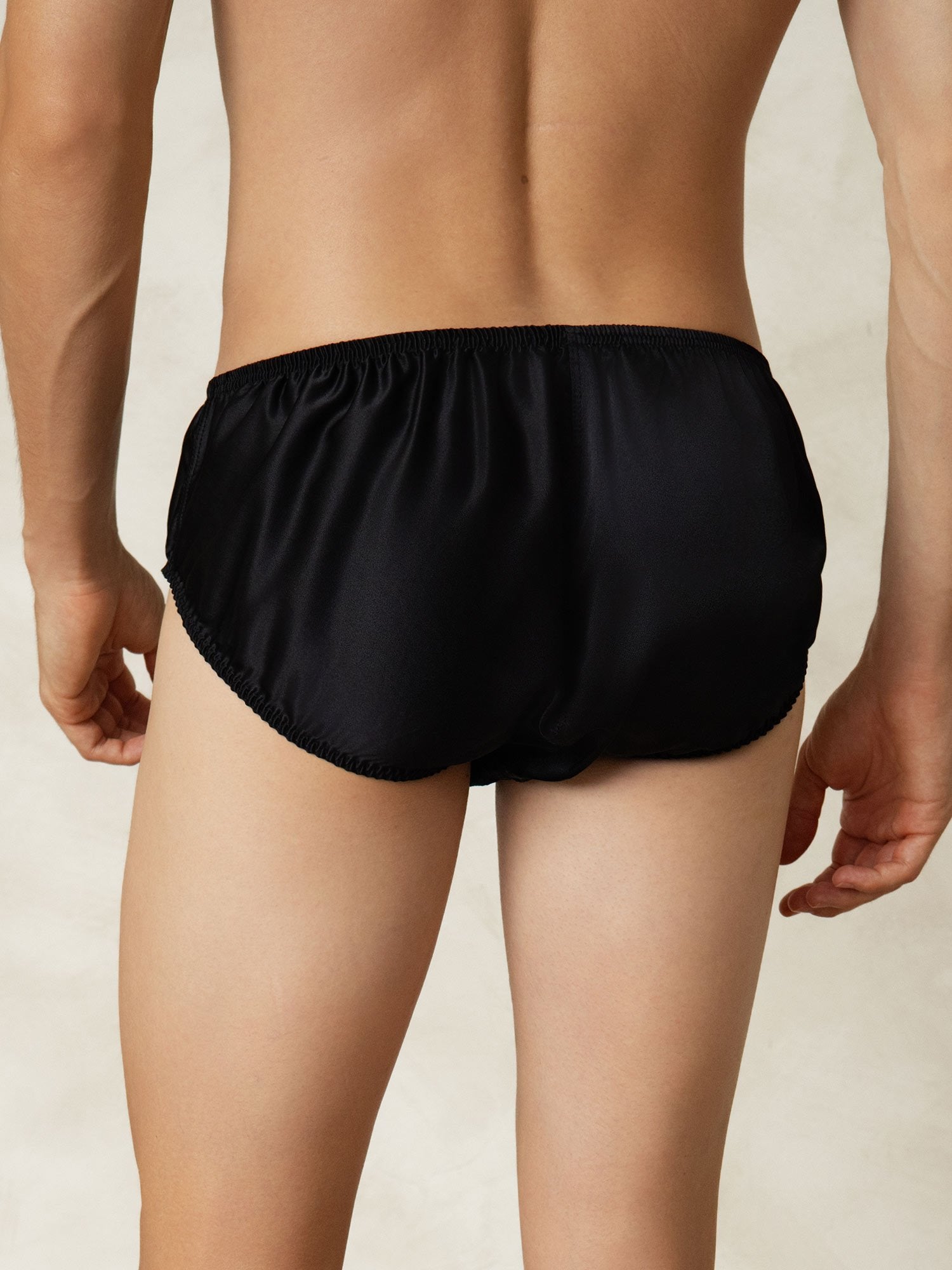 [Black] SilkSilky Pure Silk Mens Underwear 002