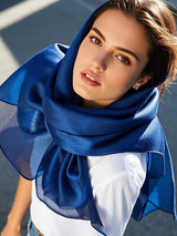 [Dark Blue] SilkSilky  Scarf 004