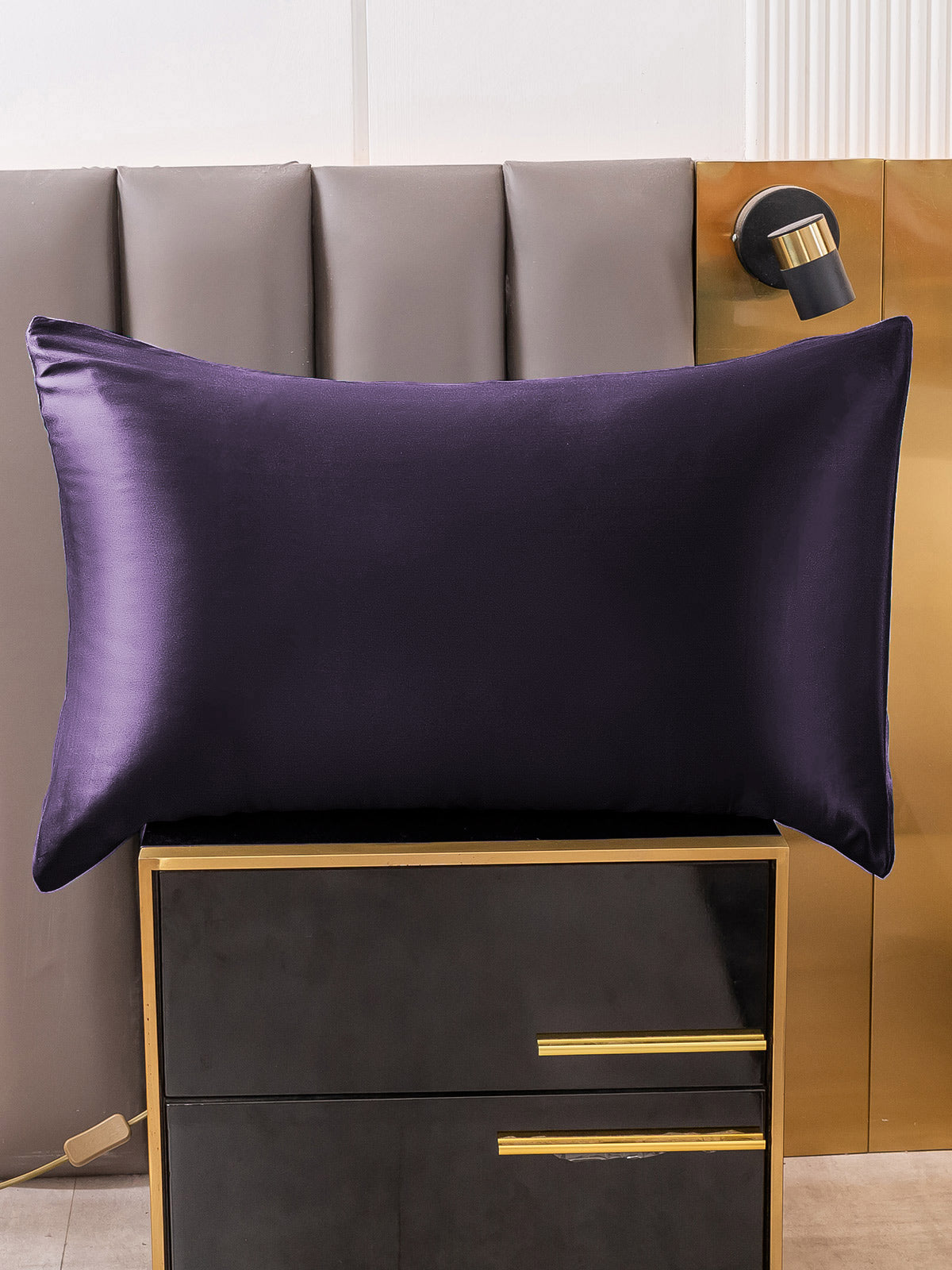 SilkSilky  30Momme Pure Silk Pillowcase DeepPurple 002