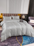 SilkSilky US 22Momme Pure Silk Bedding Set Silver 004