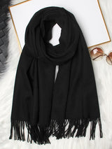 [Black] SilkSilky  Wool Scarf 005