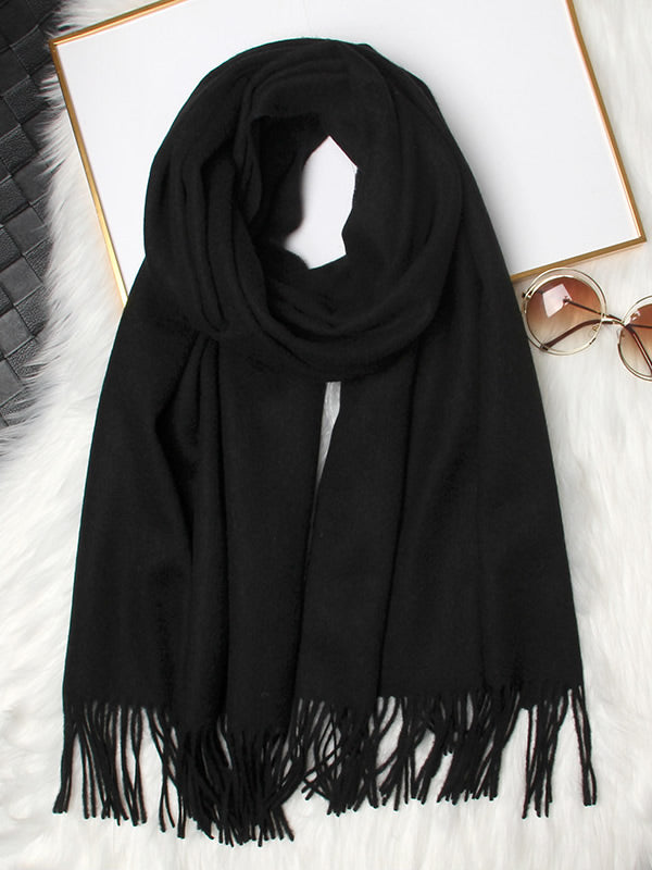 SilkSilky US Wool Scarf Black 005