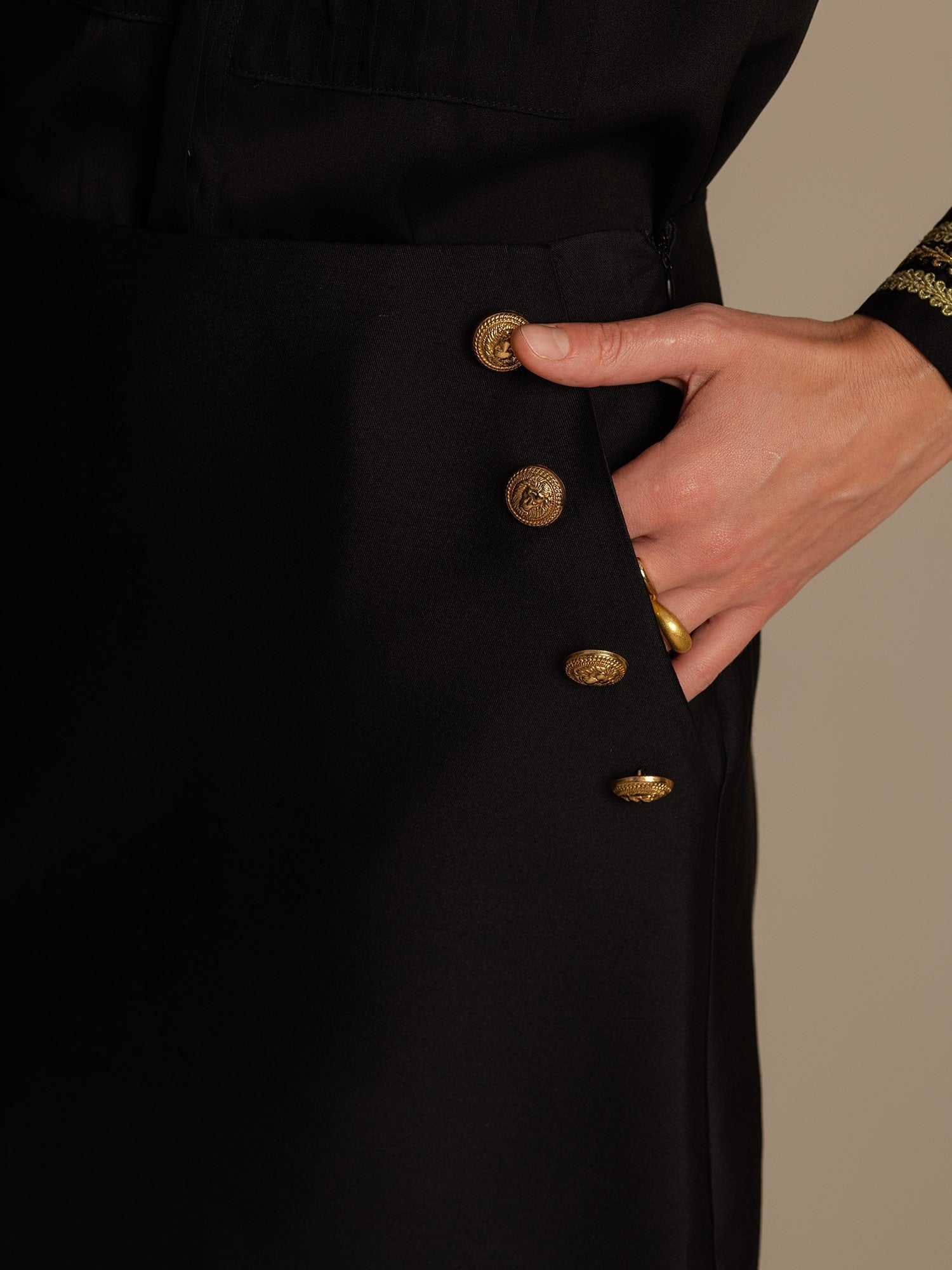 [Black] SilkSilky  32Momme Silk Skirt 004,