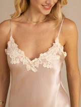 [Pink] SilkSilky  Spaghetti Strap V Neck Dress 004