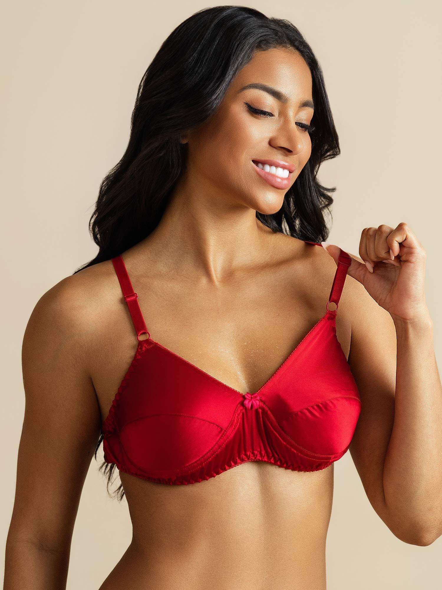 [Red] SilkSilky  Pure Silk Bra 003,