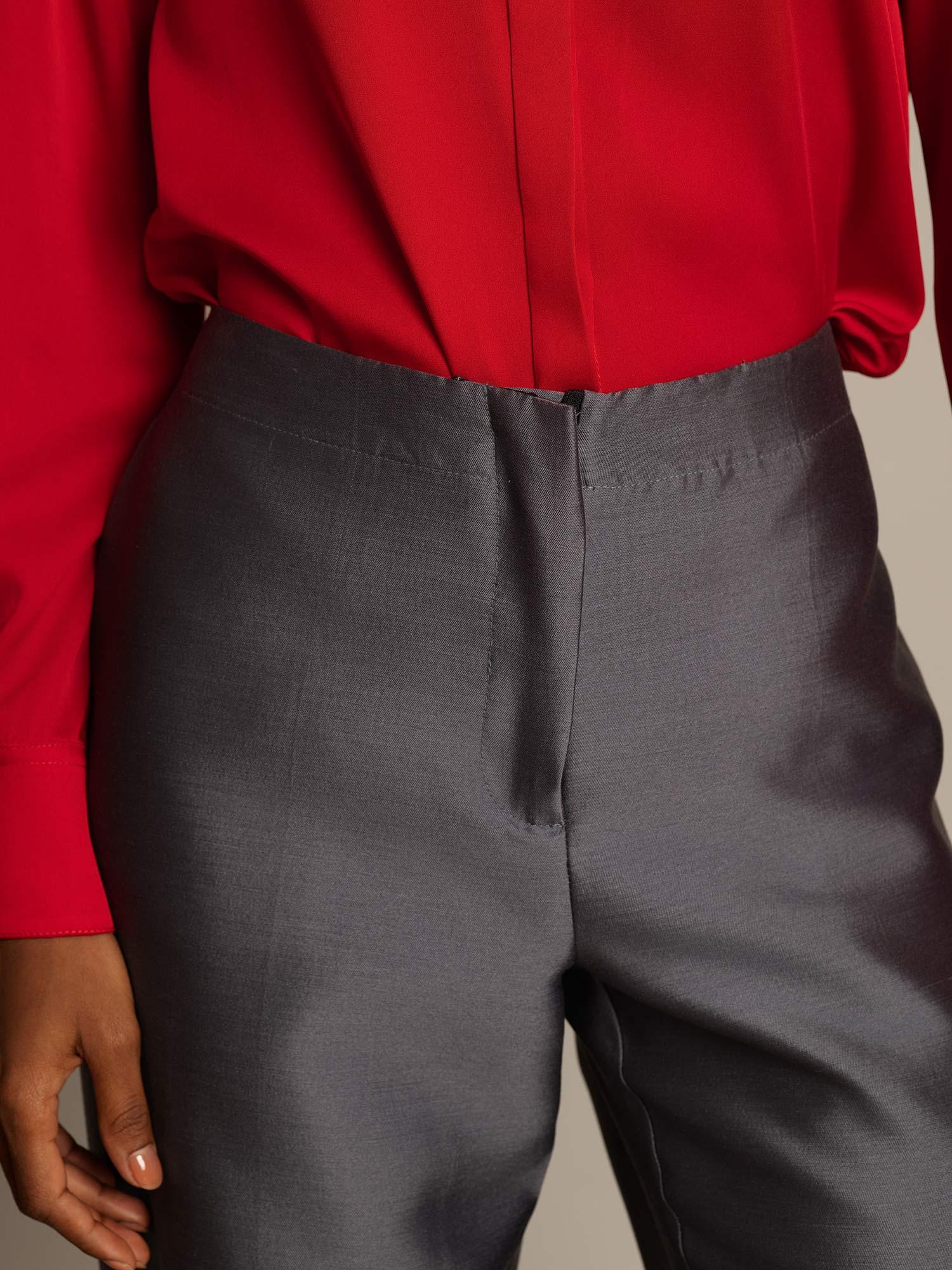 [Gray] SilkSilky  32Momme Silk Womens Pants 004,