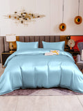 SilkSilky US 19Momme Pure Silk Bedding Set LightBlue 002