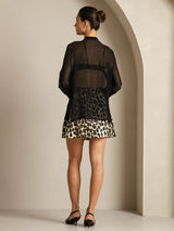 [Black] SilkSilky  Pure Silk Split Women's Shirt 009