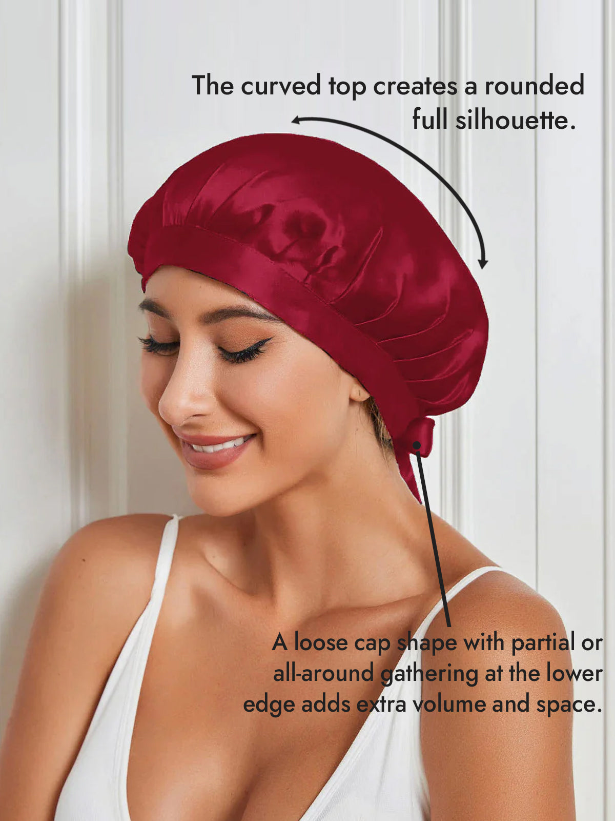 [Wine] SilkSilky  Pure Silk Sleep Cap 003