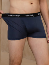 [Dark Blue] SilkSilky 100% Silk Jersey Mens Underwear 001