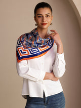 [Navy Seahorse] SilkSilky Scarf 002
