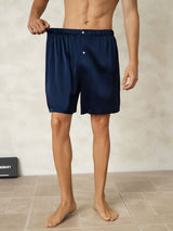 [Dark Blue] SilkSilky  Men's Sleep Shorts 005