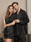 SilkSilky US Pure Silk Long Sleeve Couple Black 005