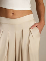 [Beige] SilkSilky 19Momme Silk Womens Pants 004