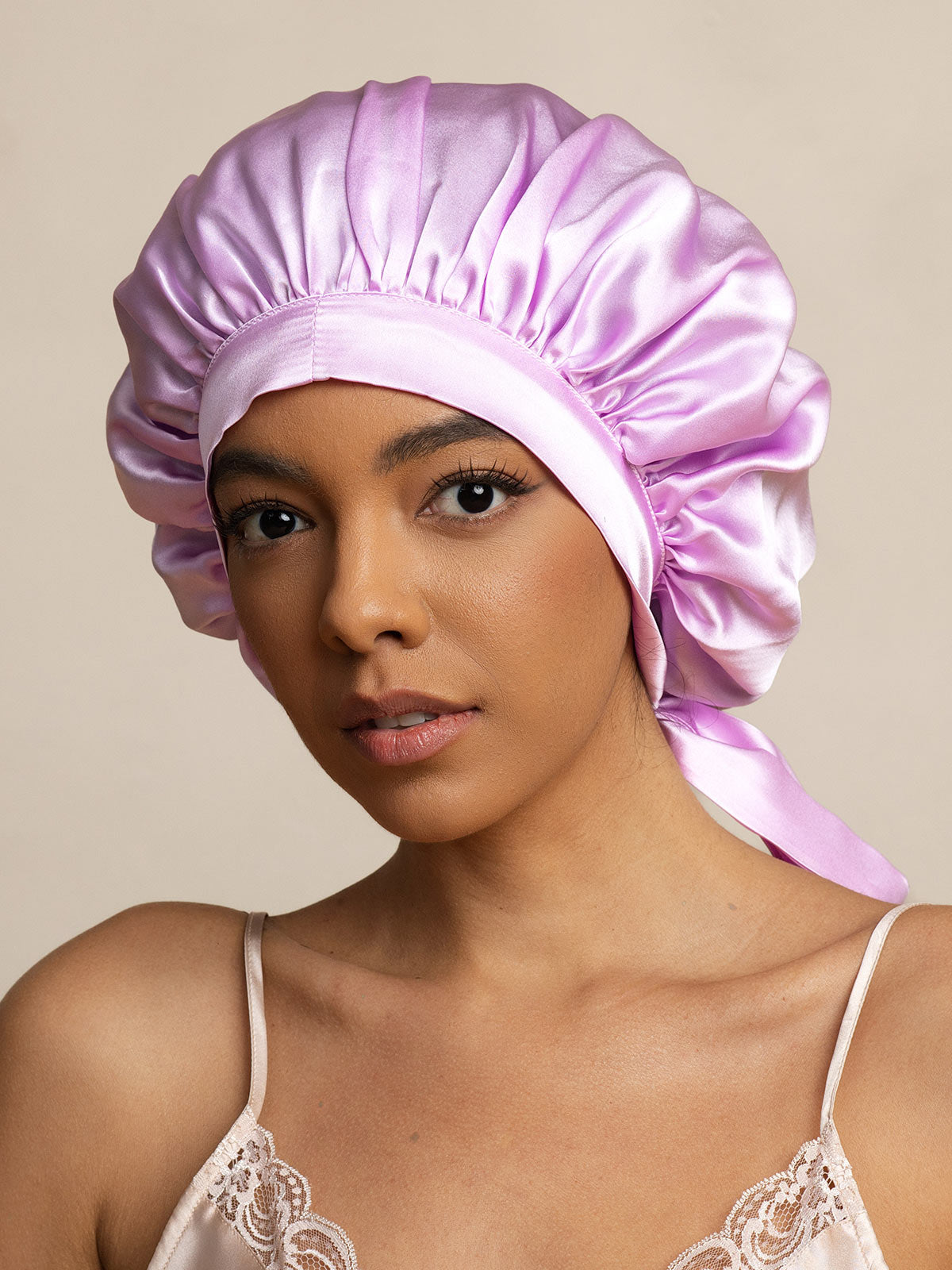 SilkSilky  Pure Silk Sleep Cap Lavender 003