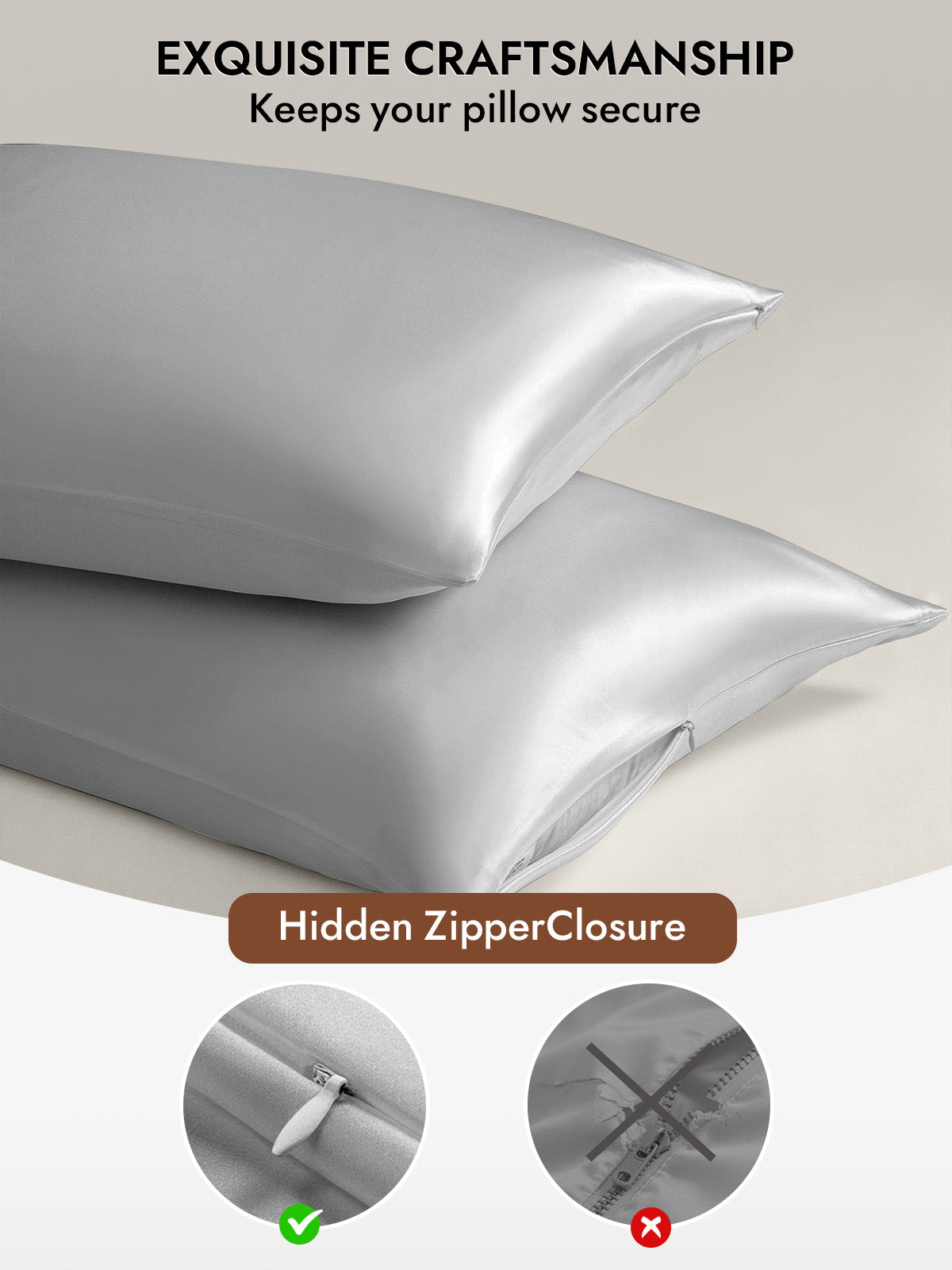 [Silver] SilkSilky  19Momme Pure Silk Pillowcase 006