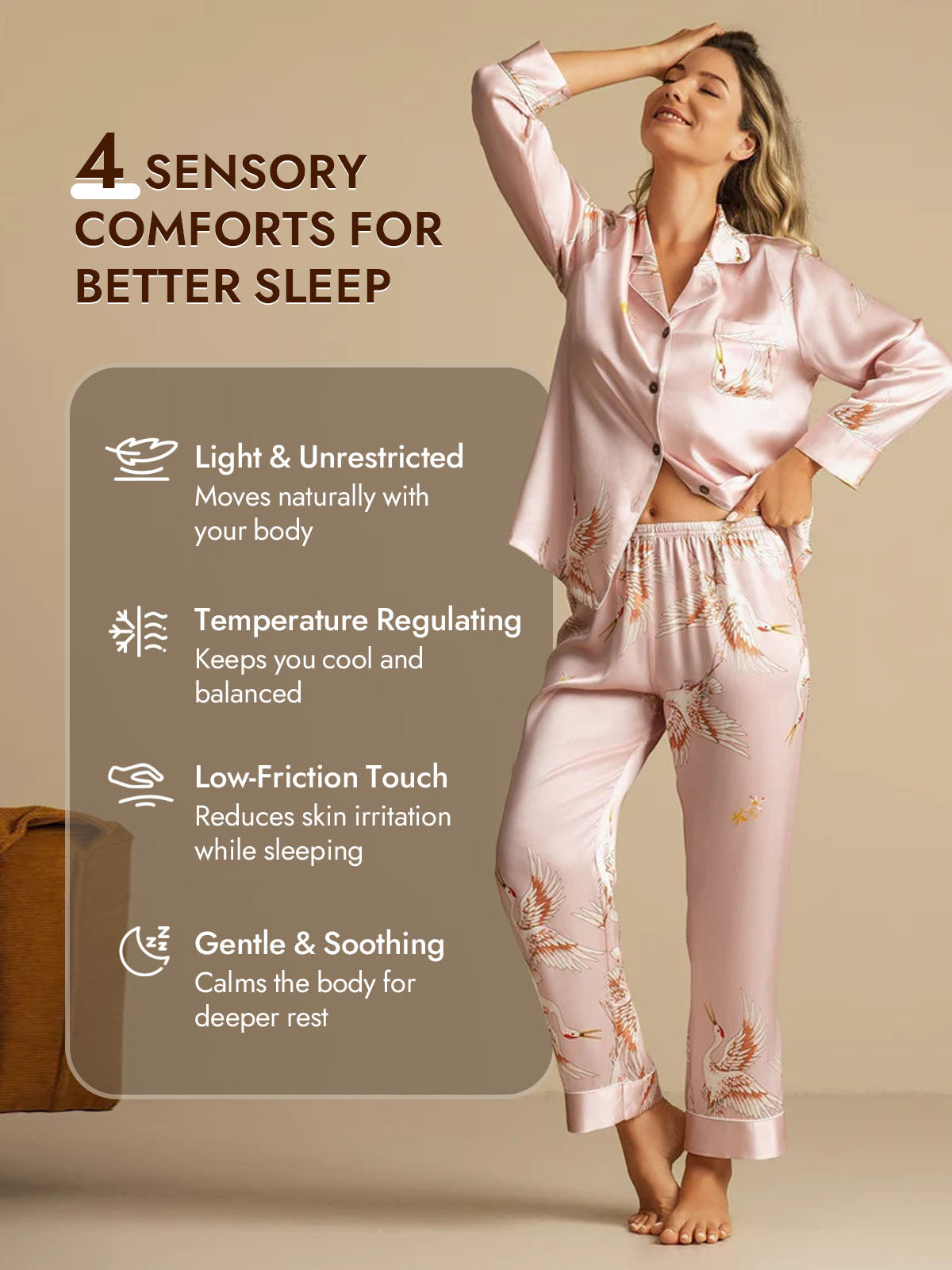 [Pink] SilkSilky  19Momme Pure Silk Long Sleeve Notch Collar Women's Pajamas 005