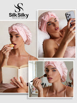 [Light Pink] SilkSilky  Sleep Cap 005
